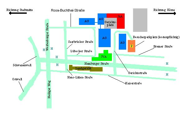 Grafik Gebäude des Gerichts